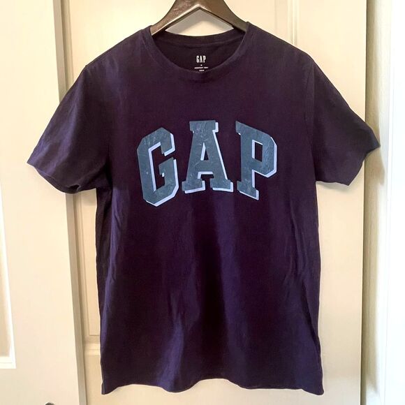 GAP Men's Classic Logo T-Shirt Purple Short Sleeve Cotton Tee Size M - Picture 2 of 9
